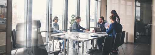 Conference room with board meeting