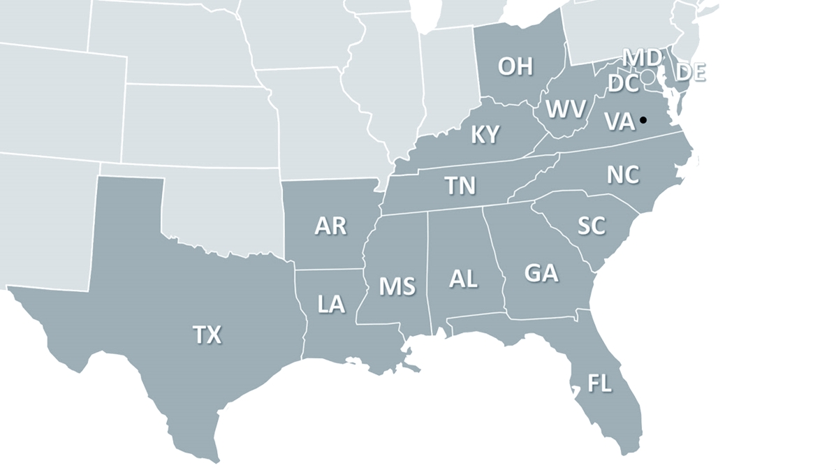 Benchmark Areas of Service Map