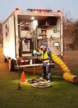 engineers working on manhole assessment