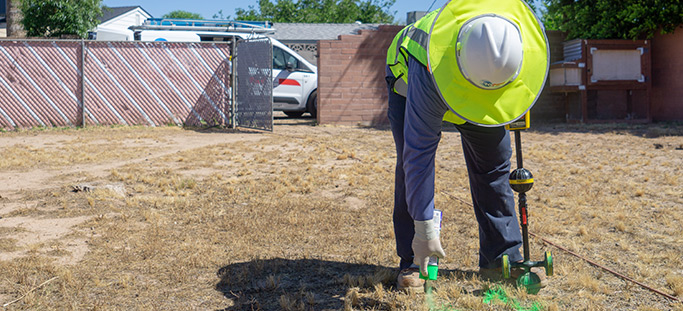 engineer marking gas utility lines