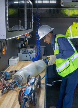 engineers working with lateral connection seal