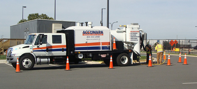 Operators dropping pipe for Subsurface Utility Location