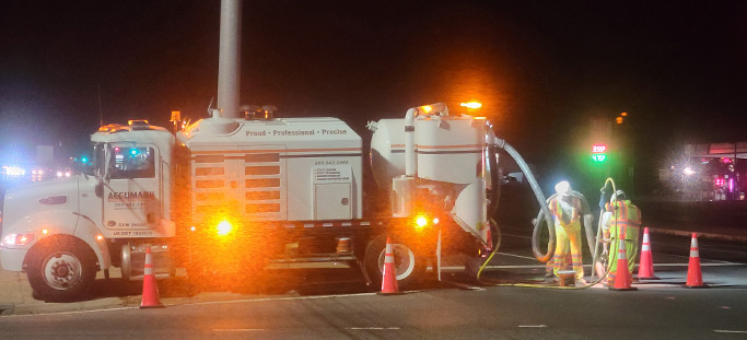 Operators working on sewer inspection